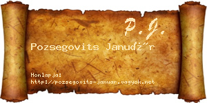 Pozsegovits Január névjegykártya